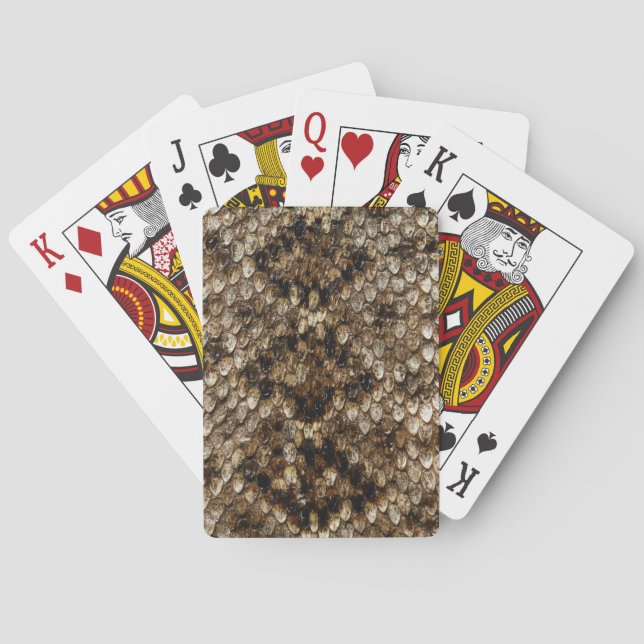 Faux Rattlesnake Snakeskin Poker Cards (Back)