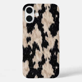 Faux rawhide tiled pattern Western iPhone 16 Plus Case