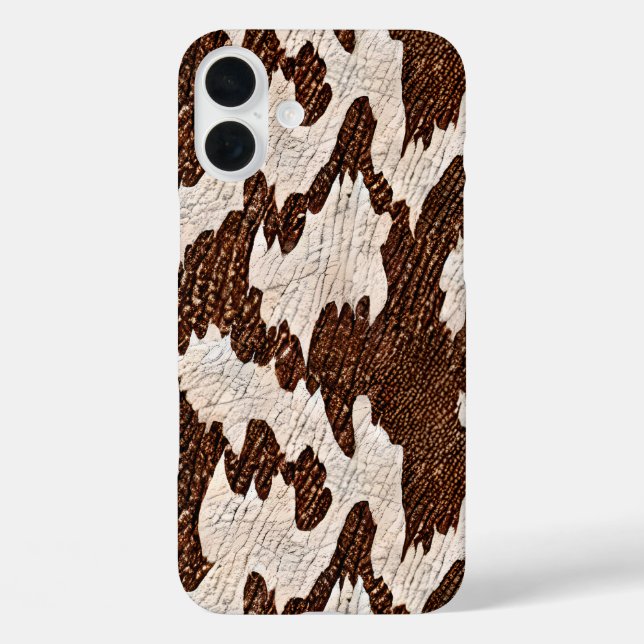 Faux rawhide tiled pattern Western Case-Mate iPhone Case (Back)