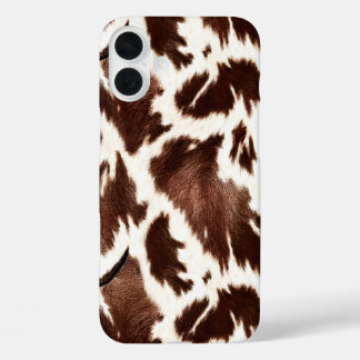 Faux rawhide tiled pattern Western iPhone 16 Plus Case