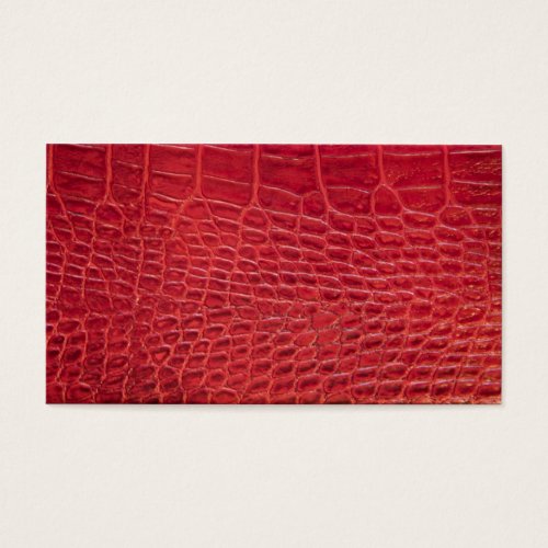 Faux red alligator leather business card template