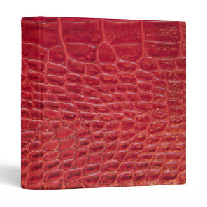 Faux red alligator leather 3 ring binder