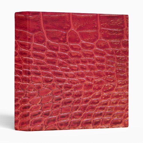 Faux red alligator leather 3 ring binder