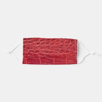 Faux Red Alligator Leather Adult Cloth Face Mask by hildurbjorg at Zazzle