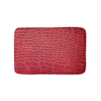 Faux Red Alligator Leather Bath Mat by hildurbjorg at Zazzle
