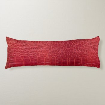Faux Red Alligator Leather Body Pillow by hildurbjorg at Zazzle