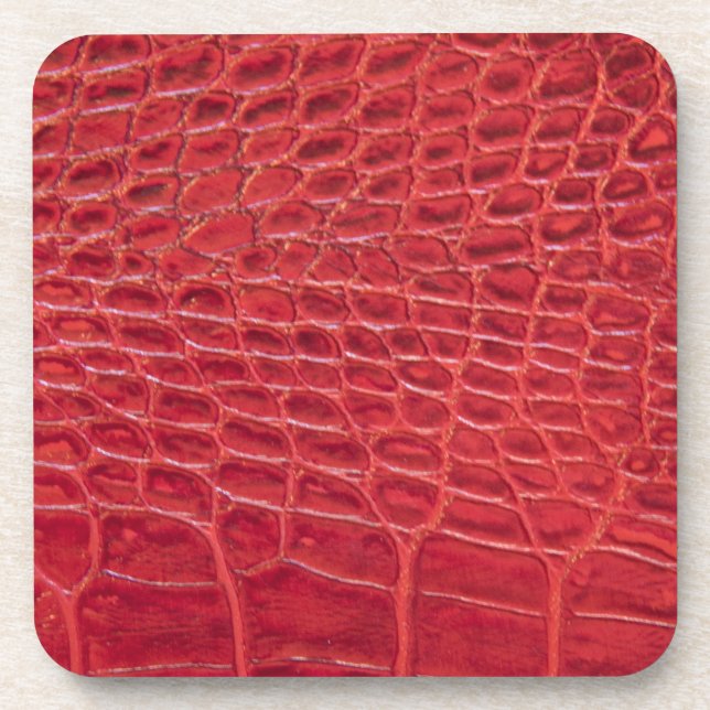 Faux red alligator leather coaster (Front)