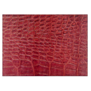 Faux red alligator leather cutting board