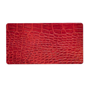 Faux red alligator leather label