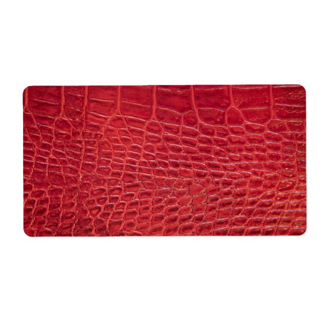 Faux red alligator leather label (Front)