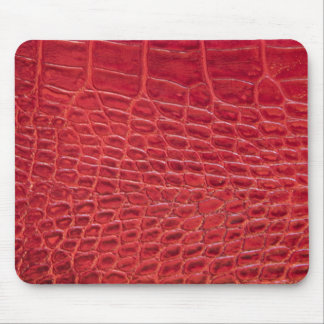 Faux red alligator leather mouse pad