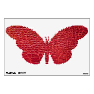 Faux red alligator leather wall sticker