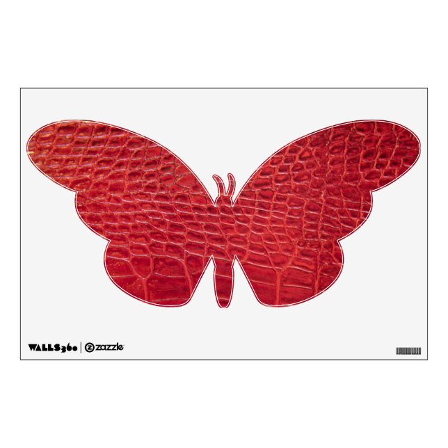 Faux red alligator leather wall sticker (Front)