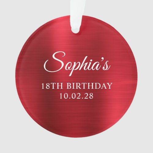 Faux Red Foil 18th Birthday Photo Ornament