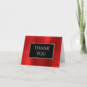 Faux Red Foil Letterpress Thank You Card