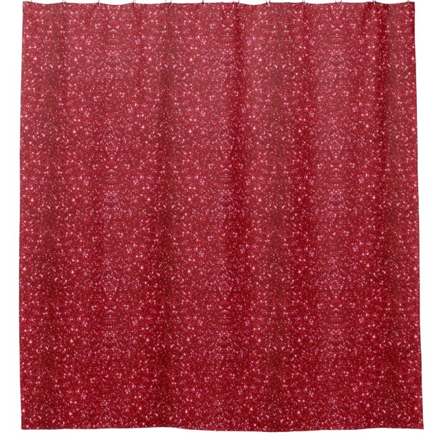 Faux Red Glitter Shower Curtain (Front)