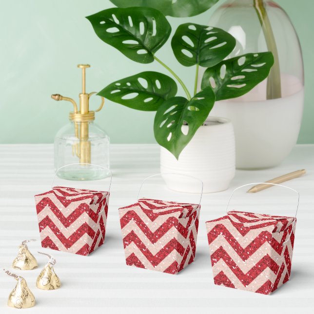 Faux red glitter take out favor box (Multiple)