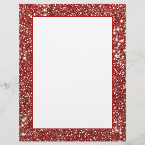 Faux Red Glitter Texture Look_like Design Letterhead