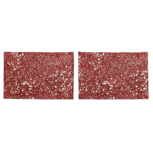 Faux Red Glitter Texture Look_like Design Pillow Case