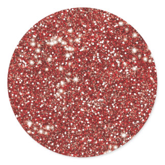 Faux Red Glitter Texture Look-like Graphic Classic Round Sticker