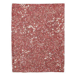 Faux Red Glitter Texture Look-like Graphic Duvet Cover