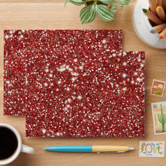 Faux Red Glitter Texture Look-like Graphic Envelope