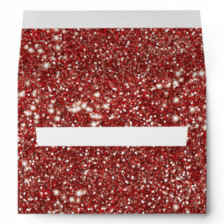 Faux Red Glitter Texture Look-like Graphic Envelope