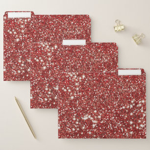Faux Red Glitter Texture Look-like Graphic File Folder