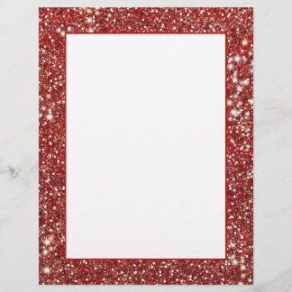 Faux Red Glitter Texture Look-like Graphic Letterhead