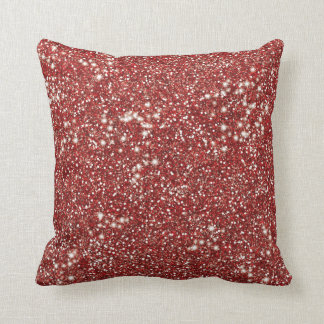 Faux Red Glitter Texture Look-like Graphic Throw Pillow