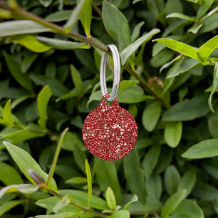 Faux Red Glitter Texture Look & Pet's Info Pet ID Tag