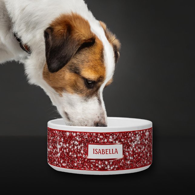 Faux Red Glitter Texture Look With Custom Name Bowl (Creator Uploaded)