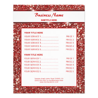 Faux Red Glitter Texture Look With Custom Text Flyer