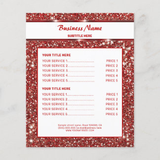 Faux Red Glitter Texture Look With Custom Text Flyer