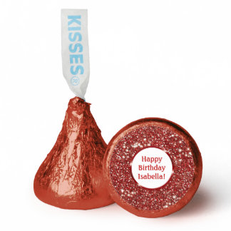 Faux Red Glitter Texture Look With Custom Text Hershey®'s Kisses®