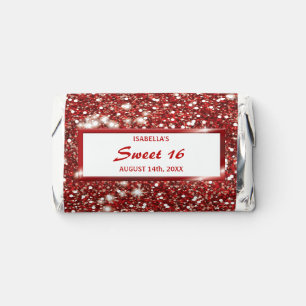 Faux Red Glitter Texture Look With Custom Text Hershey's Miniatures