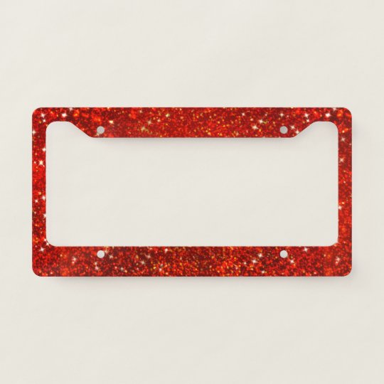 Faux Red Glitters. License Plate Frame | Zazzle.com