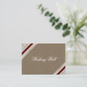 FAUX red lace and burlap wishing well cards (Standing Front)