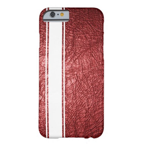 Faux Red Leather  White Stripe iPhone 6 Case