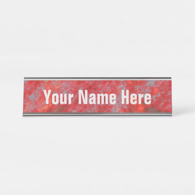 Faux Red Marble Name Plate (Front)