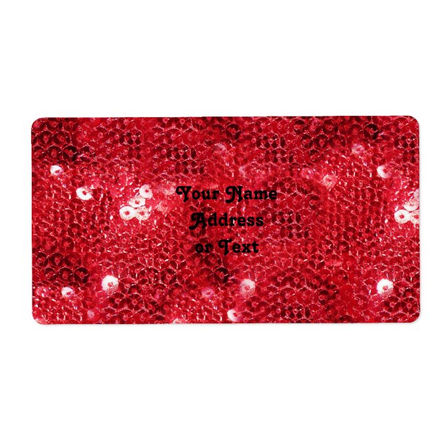 Faux Red Sequin Pattern Image Label (Front)