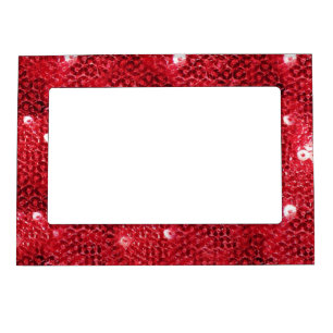 Faux Red Sequin Pattern Image Magnetic Frame