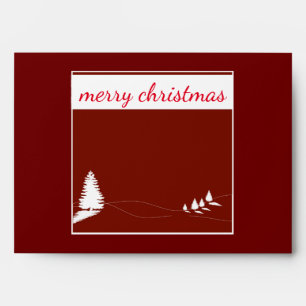 Faux Red Silver Glitter Confetti Foil Christmas Envelope