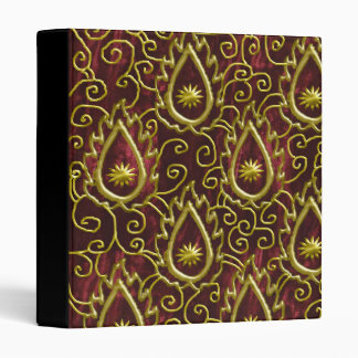 faux red velvet golden flame binder