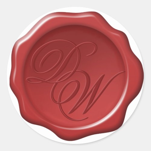 Faux Red Wax Seal _ Wedding Monogram Calligraphy