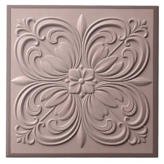 Faux Relief Dusty Rose Neoclassic Decorative 