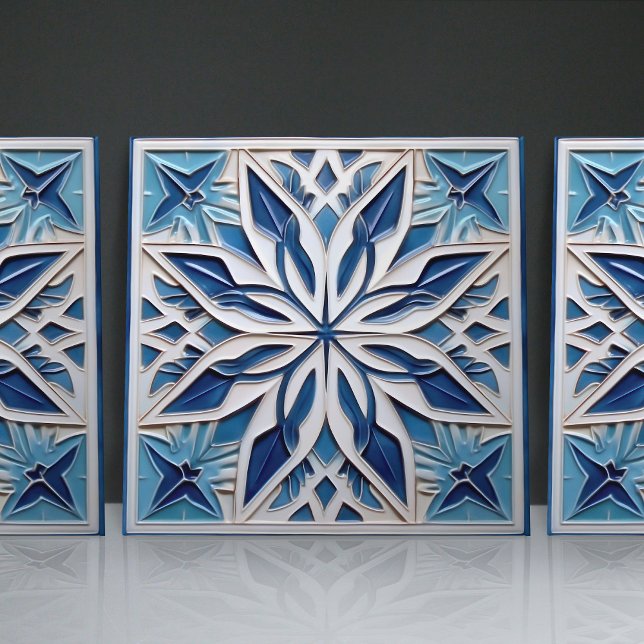 Faux Relief Floral Moroccan Tile Home Decor Accent (Creator Uploaded)