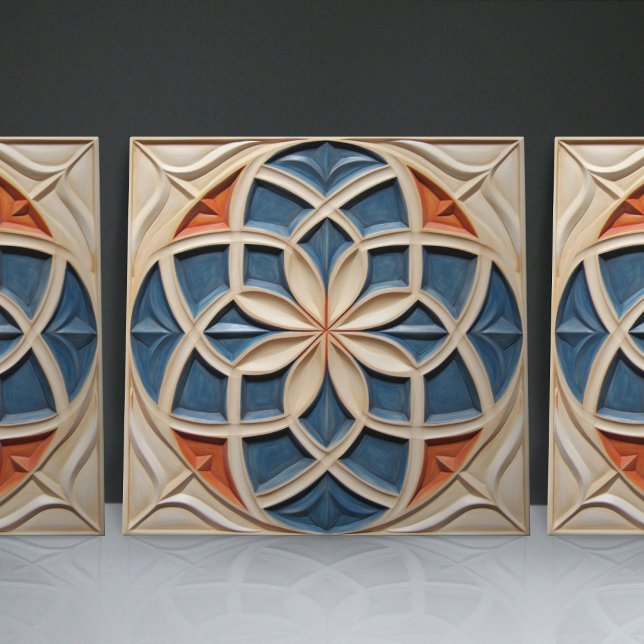 Faux Relief Floral Moroccan Tile Home Decor Accent (Creator Uploaded)