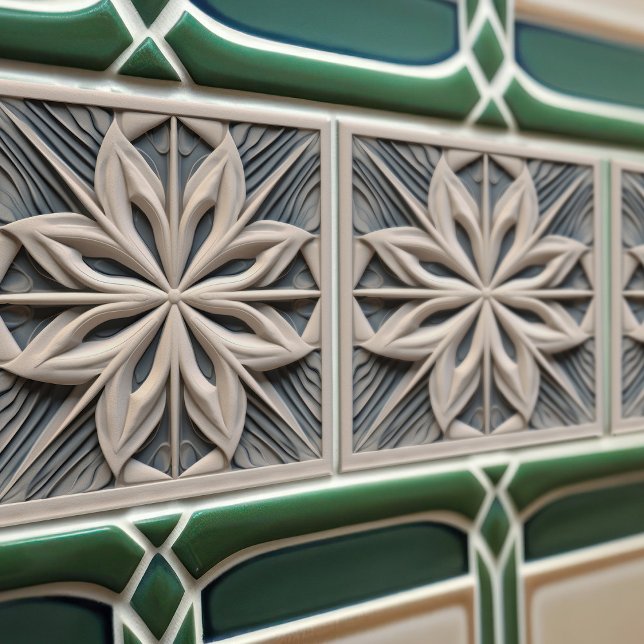 Faux Relief Floral Moroccan Tile Home Decor Accent (Creator Uploaded)