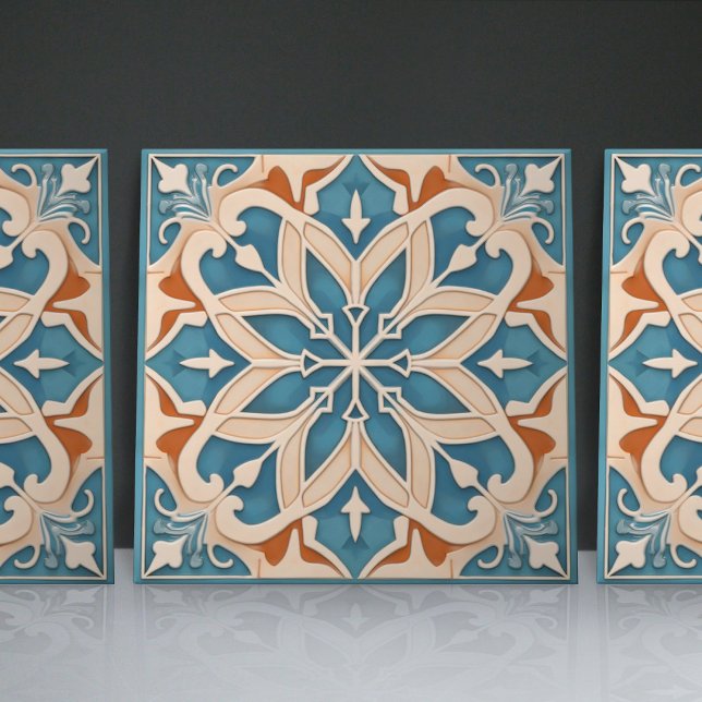 Faux Relief Floral Moroccan Tile Home Decor Accent (Creator Uploaded)